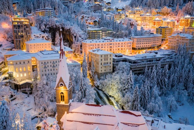 Zentrum Bad Gastein Winternacht © Gasteinertal Tourismus GmbH_Christoph Oberschneider