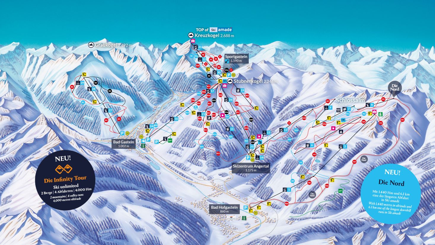 Pistenpanorama Gasteinertal © Gasteiner Bergbahnen AG